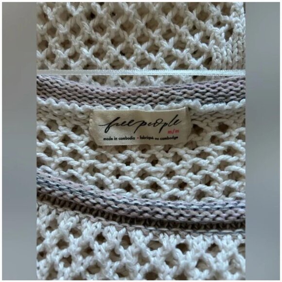 Free People hidden tropics knit long sleeve tunic sweater size M - Picture 7 of 8